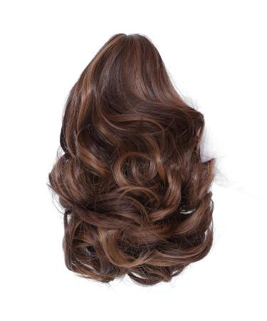 Parxitn 20cm Ponytail Extension - Light Red-Brown Mix Claw Clip Synthetic Hair - 8 Inch Braid - Buy Online on GoSupps.com