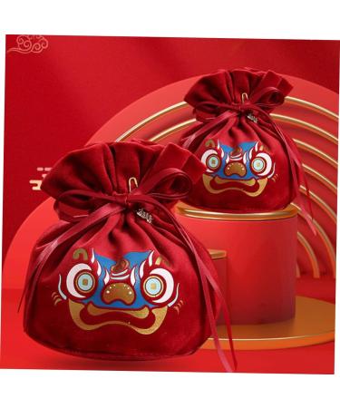 HOMSFOU 2pcs Candy Bag Packaging Bag Wedding Candy Bags Candy Bags for Wedding Decorative Candy Pouches Drawstring Candy Bags Gift Bags Wedding Decor Portable Candy Pouch Festival Supply Red 15x12cm - Buy Online on GoSupps.com