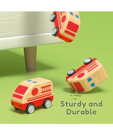 Wanborns 3PC Wooden Toy Vehicles Set - Cars Ambulances & School Bus | Educational Early Learning Toys for Toddlers Age 2-3 | Perfect Birthday Gift for Young Girls - Buy Online on GoSupps.com