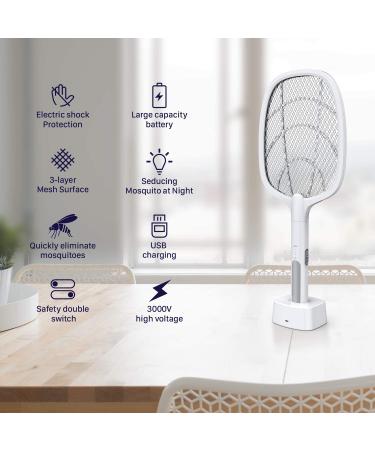 iMirror Bug Zapper Racket - 2 in 1 Rechargeable Electric Fly & Mosquito Swatter (3 Pack, 1800mAH) - Buy Online on GoSupps.com