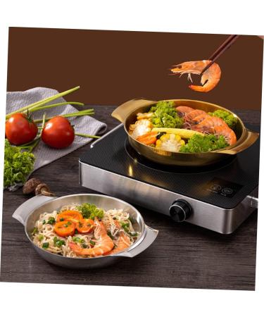 BESTonZON 4pcs Stainless Steel Seafood Pot Casserole Pot Soup Pan Japanese Omelette Pan Korean Noodle Pot Stainless Steel Pots Fish Steamer Carbon Steel Pan Nonstick Milk Round Bottom Plate Goldenx4pcs 23.5X18X3.6CMx4pcs - Buy Online on GoSupps.com