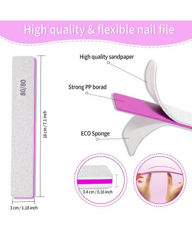 50 Pieces Nail Files 80/80 Grit for Gel & Acrylic Nails - Double-Sided Nail File Set for Manicure & Nail Art | Perfect for Home & Nail Studios - Buy Online on GoSupps.com