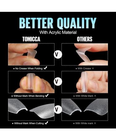 Tomicca Ultra Short Gel Nail Tips - 150 Pcs Soft Full Cover Coffin Nail Tips Set with Glue | Professional Salon Quality - 15 Sizes - Buy Online on GoSupps.com