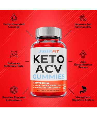 (2 Pack) Juzfit Keto ACV Gummies - Vegan Formula with Apple Cider Vinegar - 120 Gummies - Buy Online on GoSupps.com