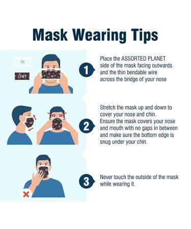 Space & Solar System Theme Kids Face Masks | 50 Disposable Masks Individually Wrapped with Planet Prints by WeCare - Buy Online on GoSupps.com
