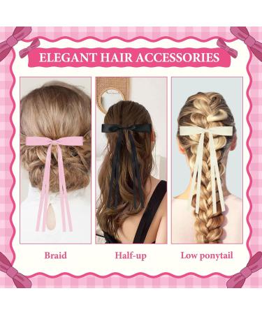 Acwoo 90s Bowknot Hair Clips - Soft Satin Sponge French Band Hairpins for Parties & Christmas | International Shipping - Buy Online on GoSupps.com
