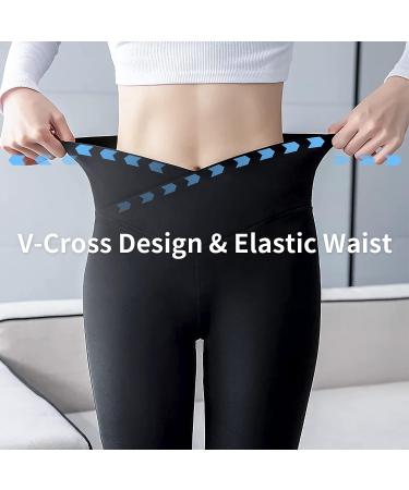 Girls' High Waist Black Cross Flare Leggings | Soft Stretchy Yoga Bootcut Pants for Kids Teens Dance | Full Length | Size 11-12 Years - Buy Online on GoSupps.com