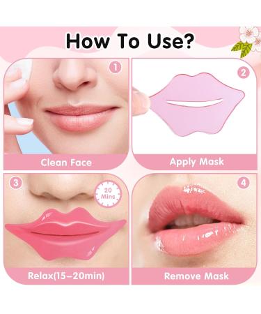 Yihurlm 60 PCS Lip Mask Collagen Crystal Lip Mask Lip Mask Sheet Lip Masks for Dry Lips Lip Gel Masks Pink Lip Care Pads Anti Aging & Anti Chapped Lip Patches Remove Dead Skin Plump Your Lips - Buy Online on GoSupps.com