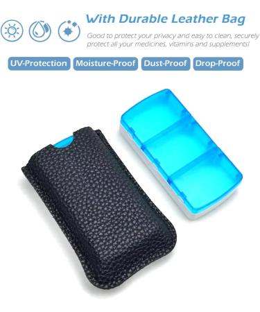 VOFOON Small Pill Organizer - 3 Times Daily | Travel Pill Box 2 Pack | Portable 3 Compartment Medicine Case for Vitamins & Supplements - Buy Online on GoSupps.com
