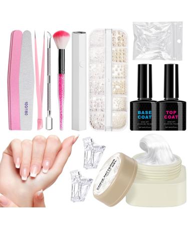 G n rique Gel Manicure Kit | Solid Nail Builder Gel | Natural Nail Art With Carved Patterns Beauty Solution For Beginners To Use At Home