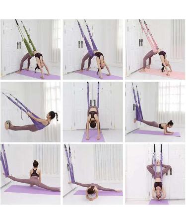 Alomejor Waist-Back-Leg Stretch Belt | Yoga Fitness Band with Door Anchors for Aerial Ballet & Dance | Free Size Light Green - Buy Online on GoSupps.com