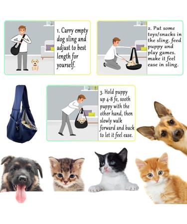 Puppy Sling Dog Sling Dog Carry Bag Puppy Carrier Dog Slings for Small Dogs Cat Sling Pet Sling Adjustable Reversible Pet Sling Carrierfor Small Medium Dogs Hands-free Sling Cat Bag Protect(dark Blue) - Buy Online on GoSupps.com