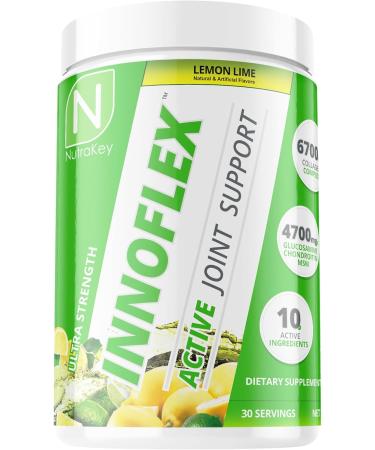 NutraKey Innoflex Glucosamine with Chondroitin, Msm, Hyaluronic Acid and Collagen, 1500mg Lemon Lime - Buy Online on GoSupps.com