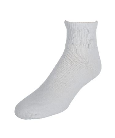 CTM Men's Loose Fit Diabetic Ankle Socks (3 Pair Pack) One Size White