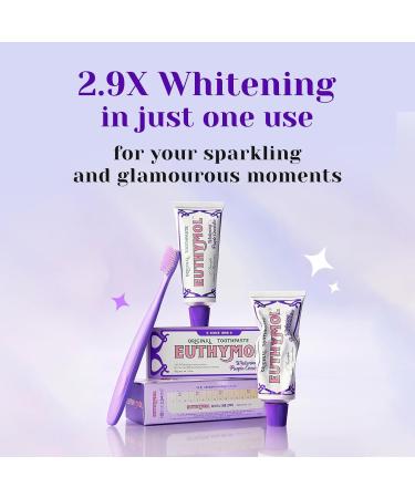 Euthymol Purple Whitening Toothpaste for Yellow & Sensitive Teeth | Violet Tone-Up Formula Instantly Brightens 24H Stain Defense Long-Lasting Fresh Breath (Pack of 2) 3.7 Ounce (Pack of 2) - Buy Online on GoSupps.com