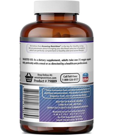 Amazing Formulas Magnesium Glycinate 500 Mg | Veggie Capsules Supplement | Non-GMO | Gluten-Free | Made in USA (1 Pack | 120 Count) Unflavored 1 Pack - Buy Online on GoSupps.com