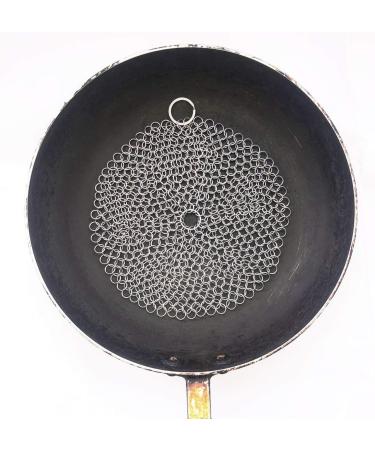 316 Stainless Steel Chainmail Scrubber for Cast Iron Pans and Skillets - HOVhomeDEVP (7 Inch) - Buy Online on GoSupps.com