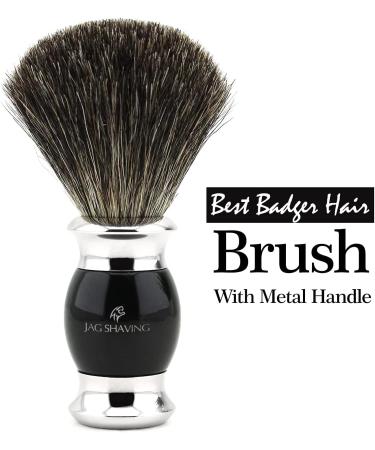Jag Shaving Brush with Badger Hair Bristles | Metal Handle | Perfect Match for Your Safety Razor - International Shipping - Buy Online on GoSupps.com