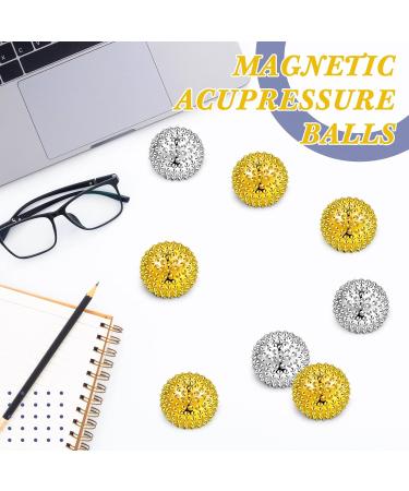 20 Pcs Magnetic Acupressure Massage Balls - Hedgehog Therapy Balls for Stress Relief (32mm Silver & Gold) - Buy Online on GoSupps.com