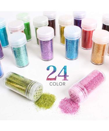 Extra Fine Glitter Set - 24 Vibrant Colors for Body Nail Makeup & Crafts | Ideal for Cosplay Slime Tumblers & DIY Projects - Buy Online on GoSupps.com
