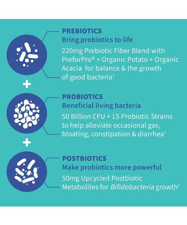 Garden of Life Once Daily 3-in-1 Prebiotic, Probiotic, Postbiotic Supplement - 50 Billion CFU - 30 Day Supply - Buy Online on GoSupps.com