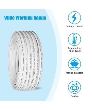 Kimbluth 10 Gauge Triplex Marine Wire - 10ft | Tinned Copper Boat Cable | 10 AWG OFC Wire for Automotive, Boat, Solar | USA Standard | Outdoor Speakers - Buy Online on GoSupps.com