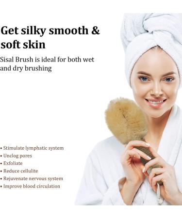 Sisal Dry Body Brush for Exfoliation and Skin Health - Natural Bristles, Improve Blood Circulation, Reduce Cellulite and Ingrown Hairs - Buy Online on GoSupps.com