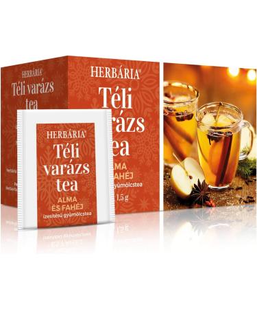 Herbaria Apple and Cinnamon Seasonal Tea - 100% Natural Fruit and Herbal Blend with Hibiscus, Rosehip, and Cardamom - Buy Online on GoSupps.com