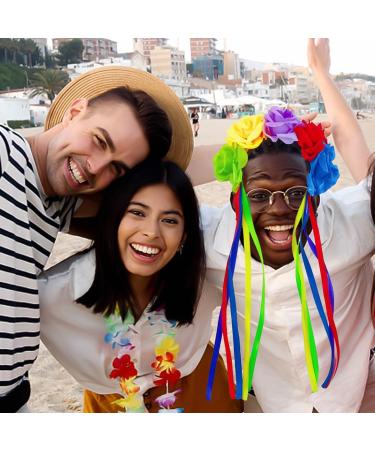 1 Rainbow Rose Streamer Headband 1 Rainbow Foam Rose Headband Pride Headband Flower Crown Headband Pride Day Headband - Buy Online on GoSupps.com