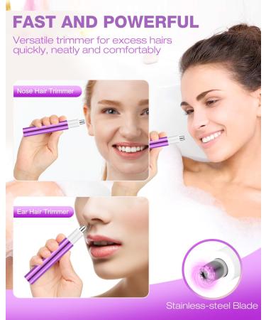 AREYZIN Ear and Nose Hair Trimmer for Women | Painless Facial Hair Grooming | USB-Type C Charging | Violet Color - Buy Online on GoSupps.com