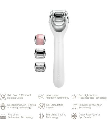 GESKE | SmartAppGuided MicroNeedle Face Roller | 9 in 1 | with rose quartz | Microneedling | Professional Microneedling Device | Needle Roller | Face Beauty Roller | Micro Needles - Buy Online on GoSupps.com