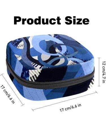 Blue Piano Music Pattern Napkin Storage Bag | Portable Menstrual Cup Bag for Women & Teens - Buy Online on GoSupps.com