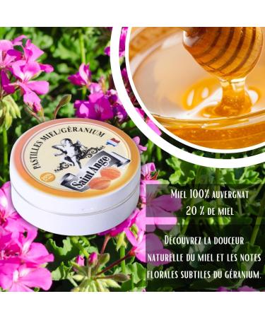Pack of 5 Boxes | Sant'Angelo Lozenges | Geranium Honey Flavour | Traditional Sweets 100% French - Buy Online on GoSupps.com