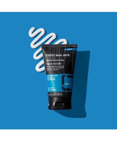 Every Man Jack Gentle Exfoliating Face Scrub for Men - 4.2 oz Twin Pack | Exfoliating, Moisturizing, and Reviving Skincare with Jojoba Beads, Hyaluronic Acid, and Caffeine - Buy Online on GoSupps.com