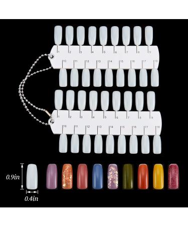 6 Sets Double Layer Nail Color Display Card with 216 Tips - Nail Design Practice Palette Board with Chain - Buy Online on GoSupps.com