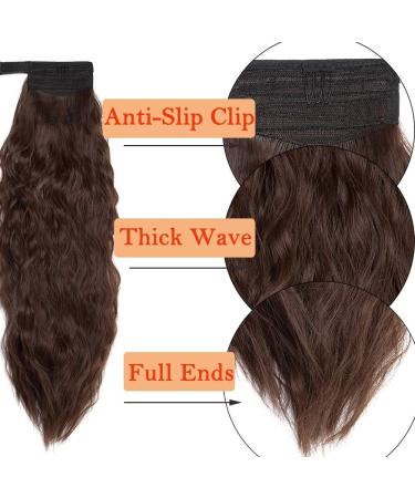 20 Synthetic Wrap Around Ponytail Hair Extension - Corn Wave Medium Brown - Buy Online on GoSupps.com