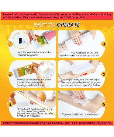 Roll-On Wax Hair Removal Kit with Honey Soft Wax Cartridges & Non-Woven Strips - Portable Pink Wax Heater for Women & Men - Depilatory Waxing Roller Set - Buy Online on GoSupps.com