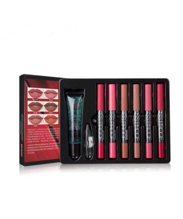 JIAHAO Hot Make Up Set of 6 lipsticks pencil sharpener and cosmetic remover (A)