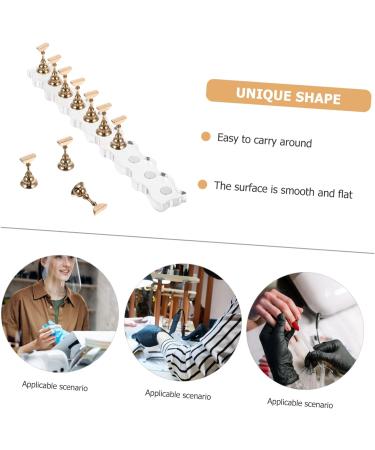 IWOWHERO 1 Set Nail Art Base Nail Art Stand Nail Holder Nail Decoration False Nail Magnetic Nail Racks Nail Display for Nail Painting Symphony Nail Stand Tool Nail Frame Acrylic 19.5x2.5cm Golden - Buy Online on GoSupps.com
