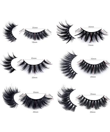 False Eyelashes Reusable 3D Faux Mink Lashes Fluffy Thick Natural Look Fake Eyelashes Handmade Wispy Soft Long Dramatic Eyelashes for Eye Makeup Eyelashes Extension (6 Styles 30 Pairs) - Buy Online on GoSupps.com