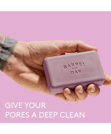 Barrel & Oak Exfoliating Bar Soap for Men - Deep Clean Pores Removes Dead Skin Vegan Sustainable Palm Oil & Charcoal Powder - Woodland Birch 6 oz - Buy Online on GoSupps.com