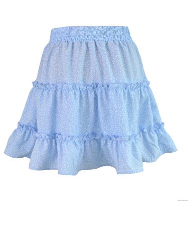 LAEMILIA Women's Floral Print Flared Mini Skater Skirt - Light Blue - Buy Online on GoSupps.com