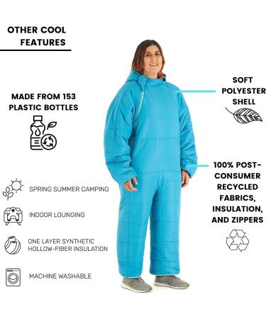 Selk'bag Lite Wearable Sleeping Bag - Teal Sunlight Large | Versatile Outdoor & Indoor Sleeping Bag for Camping, RV Trips, Traveling, Hammocks & Backpacking - Buy Online on GoSupps.com