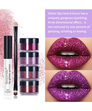 Allbestaye Glitter Lipstick Kit | Matt Glitter Liquid Lipstick Set | Long Lasting Waterproof Metallic Lip Gloss - Diamond Sparkly Red & Golden Brown Pink Shimmer - Buy Online on GoSupps.com
