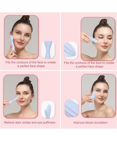 Silicone Face Massage Scooter - Pear-Shaped Facial Device for Skin Tightening & Muscle Relief | Elegant Blue Design - Shop Internationally - Buy Online on GoSupps.com