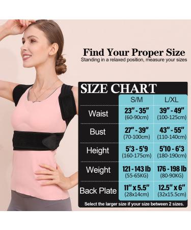 Hameisen Posture Corrector for Women and Men - Upper Back Straightener with Strong Elastic Straps and Double Support Bars for Improved Posture and Pain Relief - Black | Size L - Buy Online on GoSupps.com