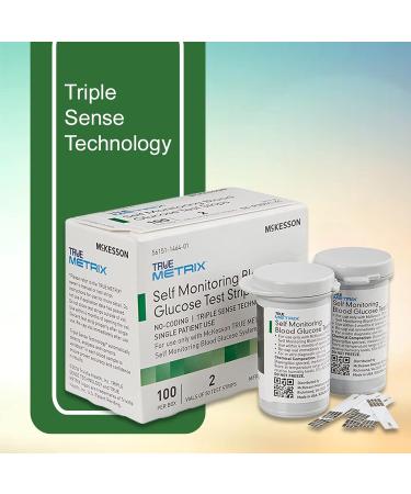 Mckesson True Metrix Self Monitoring Blood Glucose Test Strips - Box of 100 - Buy Online on GoSupps.com
