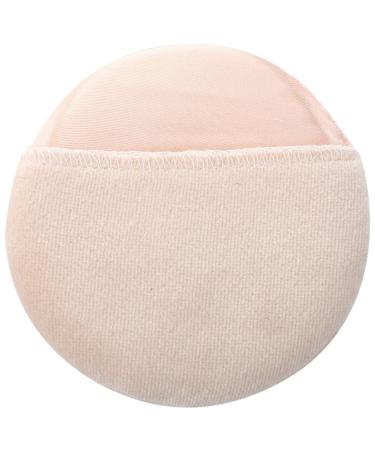Sujurio Women Cosmetic Beige White Round Face Makeup Powder Puff