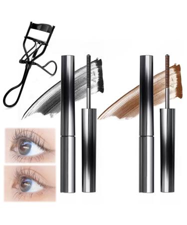 Amewix Mascara Judy Doll Mascara Judy Doll Iron Wand Mascara 3D Curling Eyelash Iron Mascara with Eyelash Curler High Elastic Brush Long-Lasting Nourishing Formula (ALL)