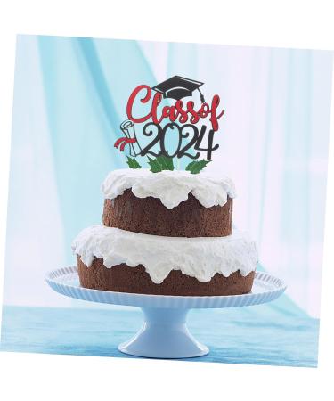 Warmhm 10 Sets Cake Insert Decor Party Supplies Graduation Cake Toppers Graduation Cupcake Topper Cake Picks Grad Cupcake Toppers European and American Plug-in Red Paper Redx2pcs 16.00X13.00X0.10CMx2pcs - Buy Online on GoSupps.com